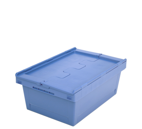 BITO Bac réutilisable plombable, capacité 38 l, Couvercle à charnière en 2 parties