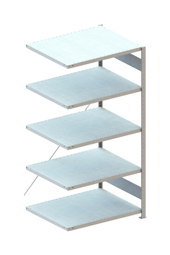 META Panneau d'extension pour le rayonnage sans CLIP vis, hauteur x largeur x profondeur 2000 x 1006 x 836 mm, 5 tablettes