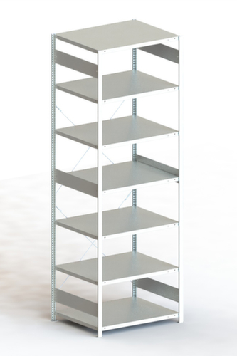 META système d'étagères sans vis CLIP, hauteur x largeur x profondeur 3000 x 1056 x 836 mm, 7 tablettes