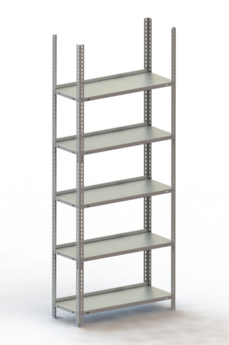 META Rayonnage à boulonner pour classeurs, 5 tablettes, RAL7035 gris clair