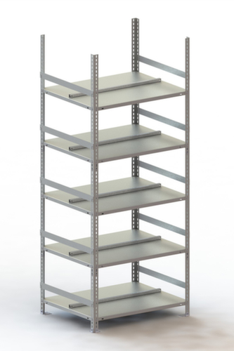 META Etagère à dossiers à visser pour une utilisation des deux côtés, 5 tablettes, RAL7035 gris clair