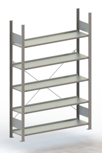 META Rayonnage sans boulons pour classeurs, 5 tablettes, RAL7035 gris clair