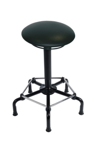 Tabouret pivotant, assise noir, patins