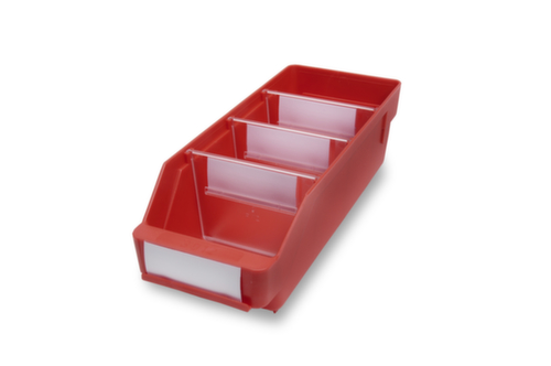 Bac compartimentable à bec, rouge, profondeur 300 mm