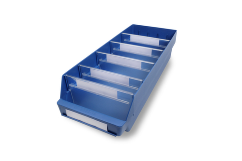 Bac compartimentable à bec, bleu, profondeur 600 mm