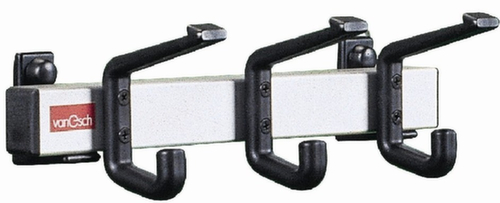 van Esch Vestiaire mural avec patères à chapeaux et crochets portemanteaux, avec 3 patères à chapeaux et 3 crochets porte-manteaux, aluminium/RAL9005 noir foncé