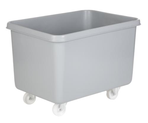 Conteneur rectangulaire mobile de sécurité alimentaire + base renforcée, capacité 340 l, gris