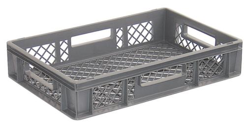 Conteneurs gerbables Euronorm Basic à fond nervuré renforcé, gris, capacité 23 l