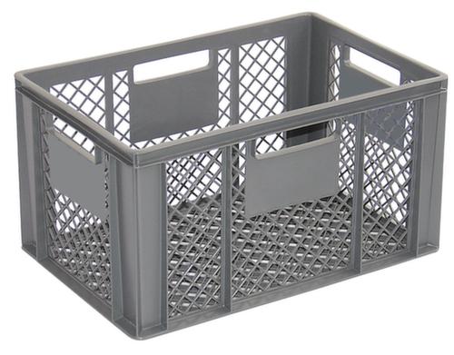 Conteneurs gerbables Euronorm Basic à fond nervuré renforcé, gris, capacité 63 l