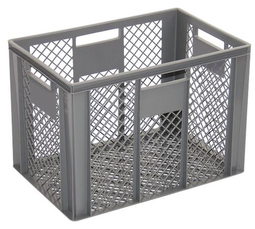 Conteneurs gerbables Euronorm Basic à fond nervuré renforcé, gris, capacité 83 l