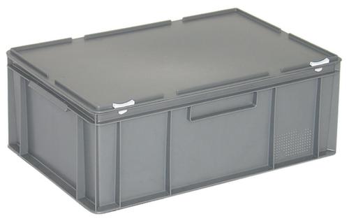 Conteneur Euronom avec couvercle à charnière, gris, HxLxl 235x600x400 mm