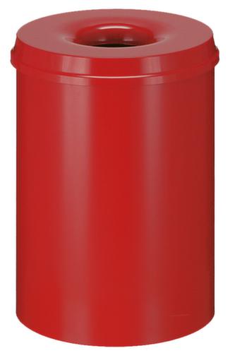 Corbeille à papier autoextinguible en acier, 30 l, rouge, partie supérieure rouge