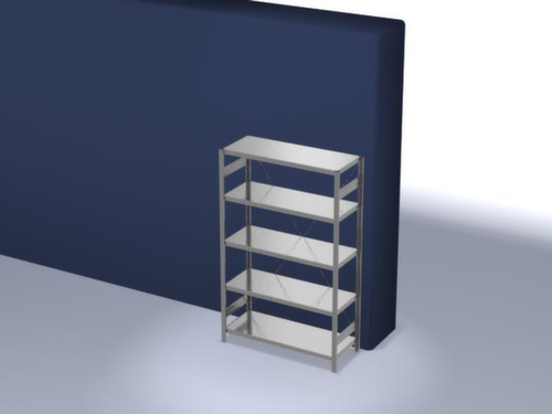 hofe système d'étagères sans vis, hauteur x largeur x profondeur 2000 x 1360 x 535 mm, 5 tablettes