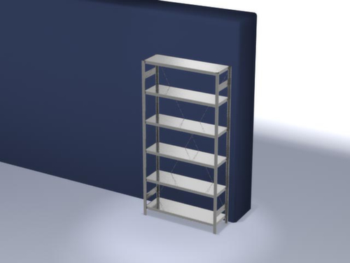 hofe système d'étagères sans vis, hauteur x largeur x profondeur 2500 x 1360 x 435 mm, 6 tablettes