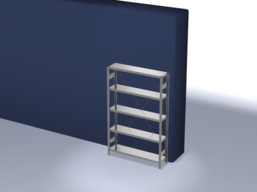 hofe système de rayonnages sans vis de conception standard, hauteur x largeur x profondeur 2000 x 1360 x 335 mm, 5 tablettes