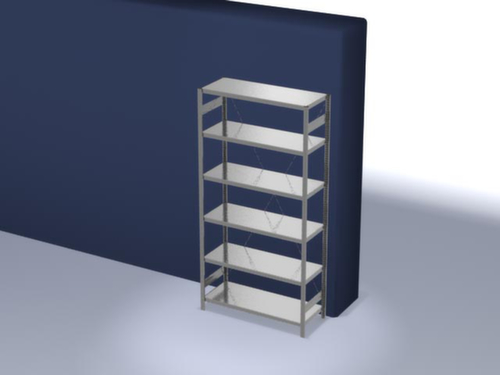 hofe système de rayonnages sans vis de conception standard, hauteur x largeur x profondeur 2500 x 1360 x 535 mm, 6 tablettes