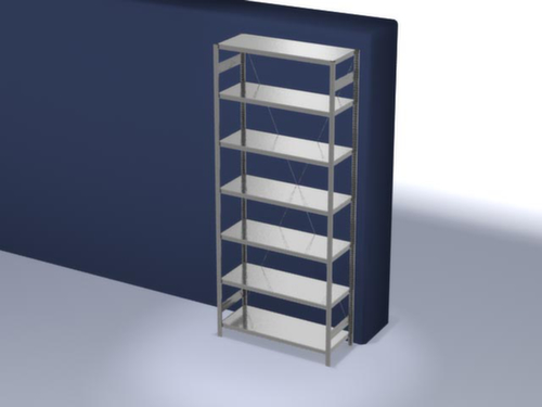 hofe système de rayonnages sans vis de conception standard, hauteur x largeur x profondeur 3000 x 1360 x 535 mm, 7 tablettes