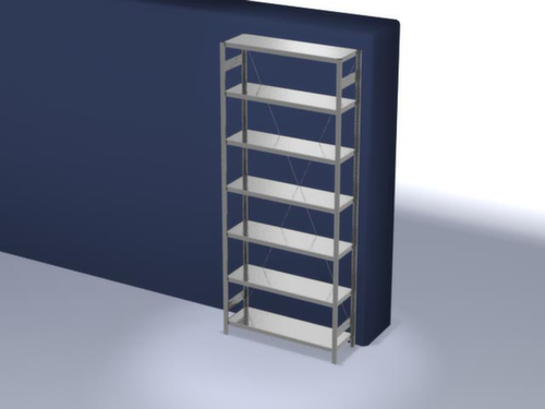 hofe Système de rayonnages sans vis dans une construction mi-lourde, hauteur x largeur x profondeur 3000 x 1360 x 435 mm, 7 tablettes