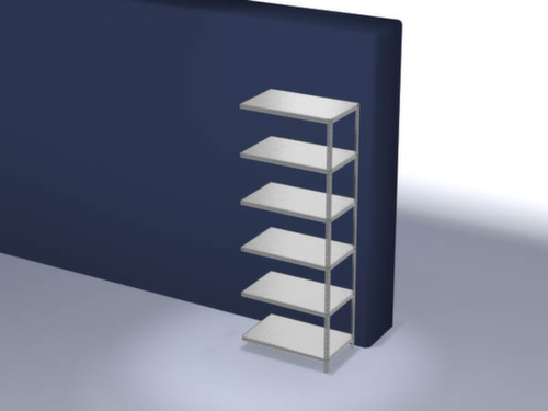 hofe Rayonnage à boulonner élément suivant, 6 tablettes, avec revêtement en zinc anti-corrosion