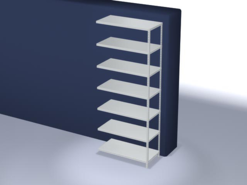 hofe Rayonnage à boulonner élément suivant, 7 tablettes, RAL7035 gris clair