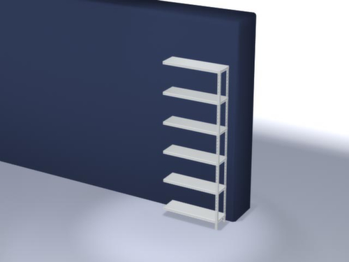 hofe Rayonnage à boulonner élément suivant, 6 tablettes, RAL7035 gris clair