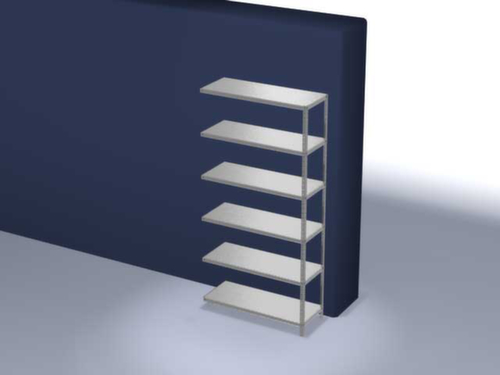 hofe Rayonnage à boulonner élément suivant, 6 tablettes, avec revêtement en zinc anti-corrosion