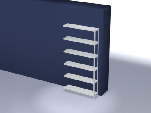 hofe Rayonnage à boulonner élément suivant, 6 tablettes, RAL7035 gris clair