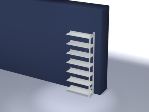 hofe Rayonnage sans boulons pour classeurs élément suivant, 7 tablettes, RAL7035 gris clair