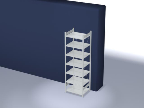 hofe Etagère à dossiers sans vis pour une utilisation des deux côtés, 7 tablettes, RAL7035 gris clair
