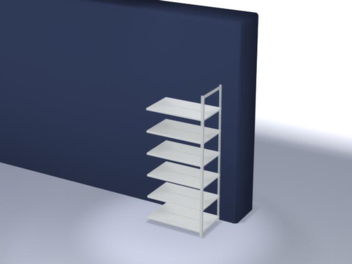 hofe Porte-fichiers à visser Champ de saisie à utiliser des deux côtés, 6 tablettes, RAL7035 gris clair