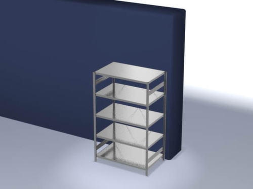 hofe Rayonnages enhofe treillis dans les constructions mi-lourdes, hauteur x largeur x profondeur 2000 x 1360 x 835 mm, 5 tablettes