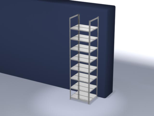 hofe Etagère à dossiers à visser pour une utilisation des deux côtés, 8 tablettes, avec revêtement en zinc anti-corrosion