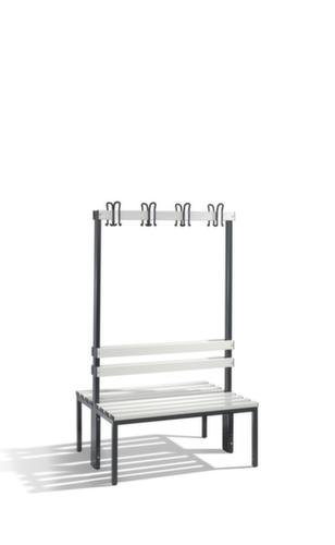 C+P Banc vestiaire gris noir avec crochets et lames PVC