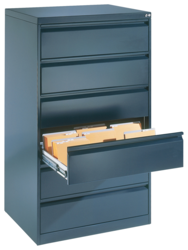 C+P Armoire pour fiches, 3 rangées, RAL7021 gris noir/RAL7021 gris noir