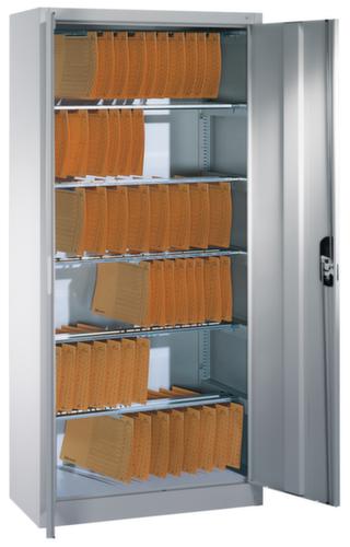 C+P Armoire à portes battantes ERGO gris clair avec 6 barres de suspension, RAL7035 gris clair/RAL7035 gris clair