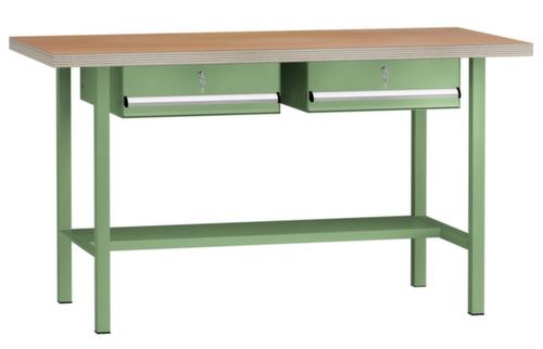 KLW Lutz Établi avec panneau multiplis, 2 tiroirs, 1/2 tablette