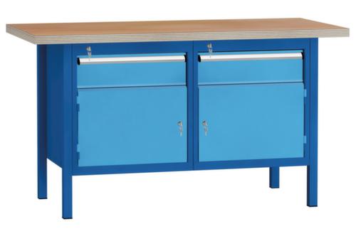 KLW Lutz Établi avec panneau multiplis, 2 tiroirs, 2 armoires