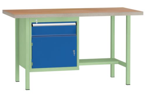 KLW Lutz Établi avec panneau multiplis, 1 tiroir, 1 armoire, 1/2 tablette