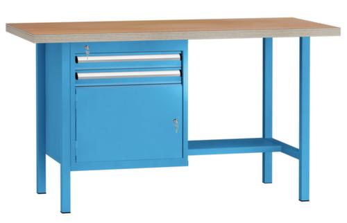 KLW Lutz Établi avec panneau multiplis, 2 tiroirs, 1/2 tablette