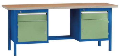 KLW Lutz Établi avec panneau multiplis, 2 tiroirs, 2 armoires, 1/2 tablette