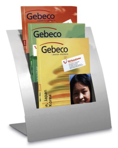 Porte-brochures de bureau Varia, 3 tablettes, structure argent