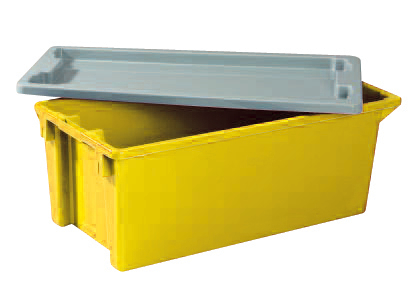 Bac gerbable emboîtable, jaune, capacité 70 l