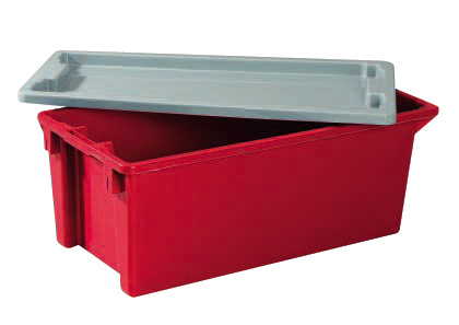 Bac gerbable emboîtable, rouge, capacité 70 l