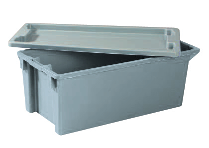 Bac gerbable emboîtable, gris, capacité 70 l