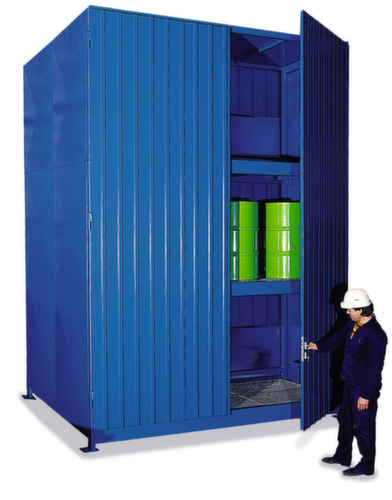 Lacont Conteneur de rayonnage pour produits dangereux pour max. 60 fûts de 200 litres