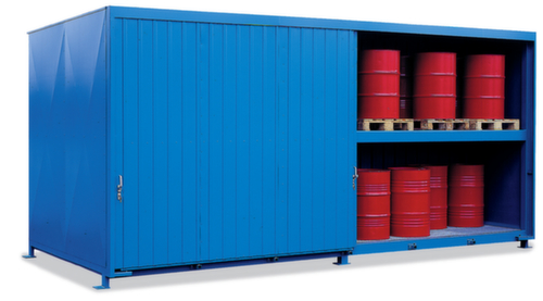 Lacont Conteneur de rayonnage pour produits dangereux pour max. 120 fûts de 200 litres