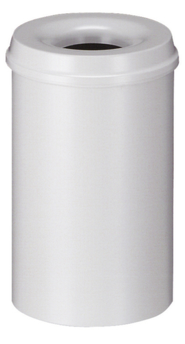 Corbeille à papier autoextinguible en acier, 20 l, gris, partie supérieure gris