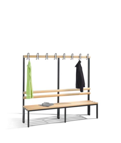C+P Banc vestiaire avec crochets et lames en bois