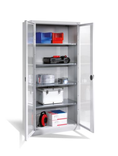 C+P Armoire à outils ERGO avec portes à charnières et fenêtre d'observation, largeur 1200 mm