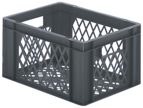 Bac gerbable norme Europe parois + fond ajourés, gris, capacité 19 l